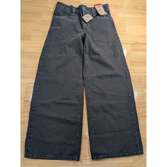 Levi's Denim - Levis 94 Baggy Wide Leg Jeans Womens 25 Black High Rise Denim A5929-0006 NEW